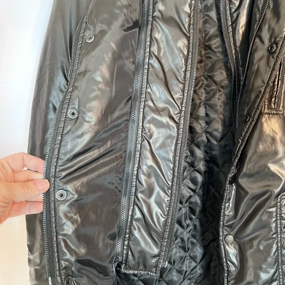 Tallia Mens Size L Black Jacket Coat w/ Zipper 5 Snap & Detachable Collar - Picture 7 of 14